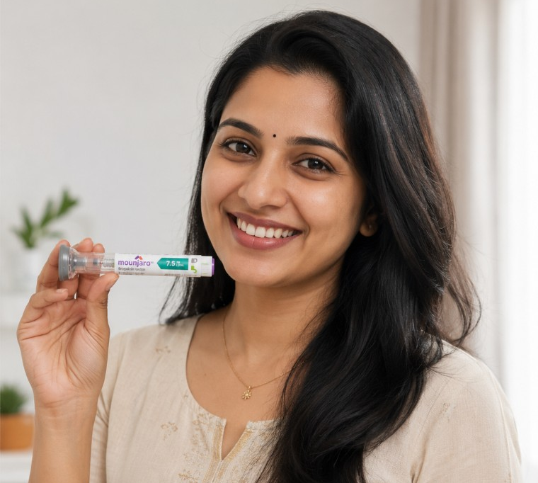Woman holding a doctor-guided Smart Slim therapy pen